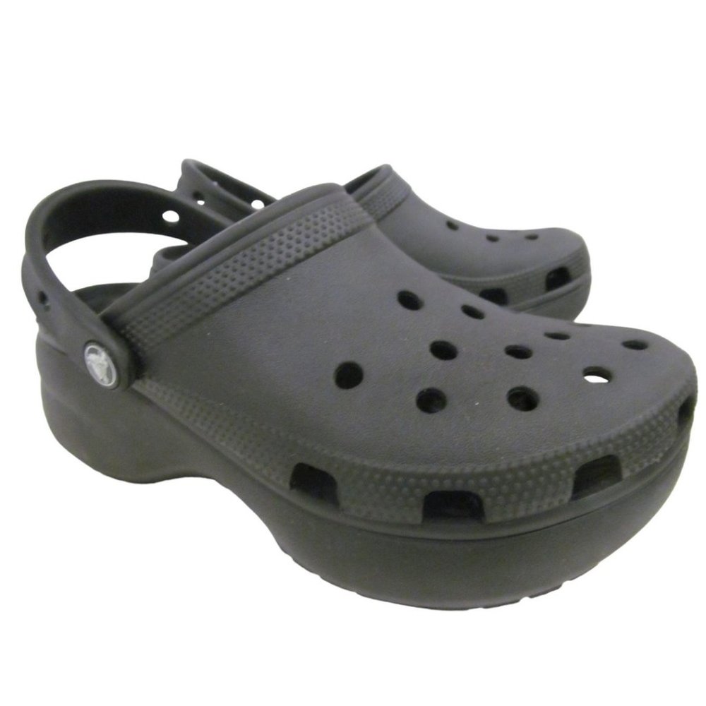 CROCS Womens Classics Black Closed Toe Slides SANDALS / SHOES Sz 7